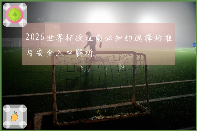2026世界杯投注前必知的选择标准与安全入口解析
